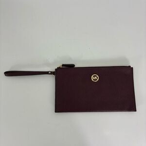 Michael Kors Burgundy/Maroon/Wine Colored Leather Wristlet Wallet